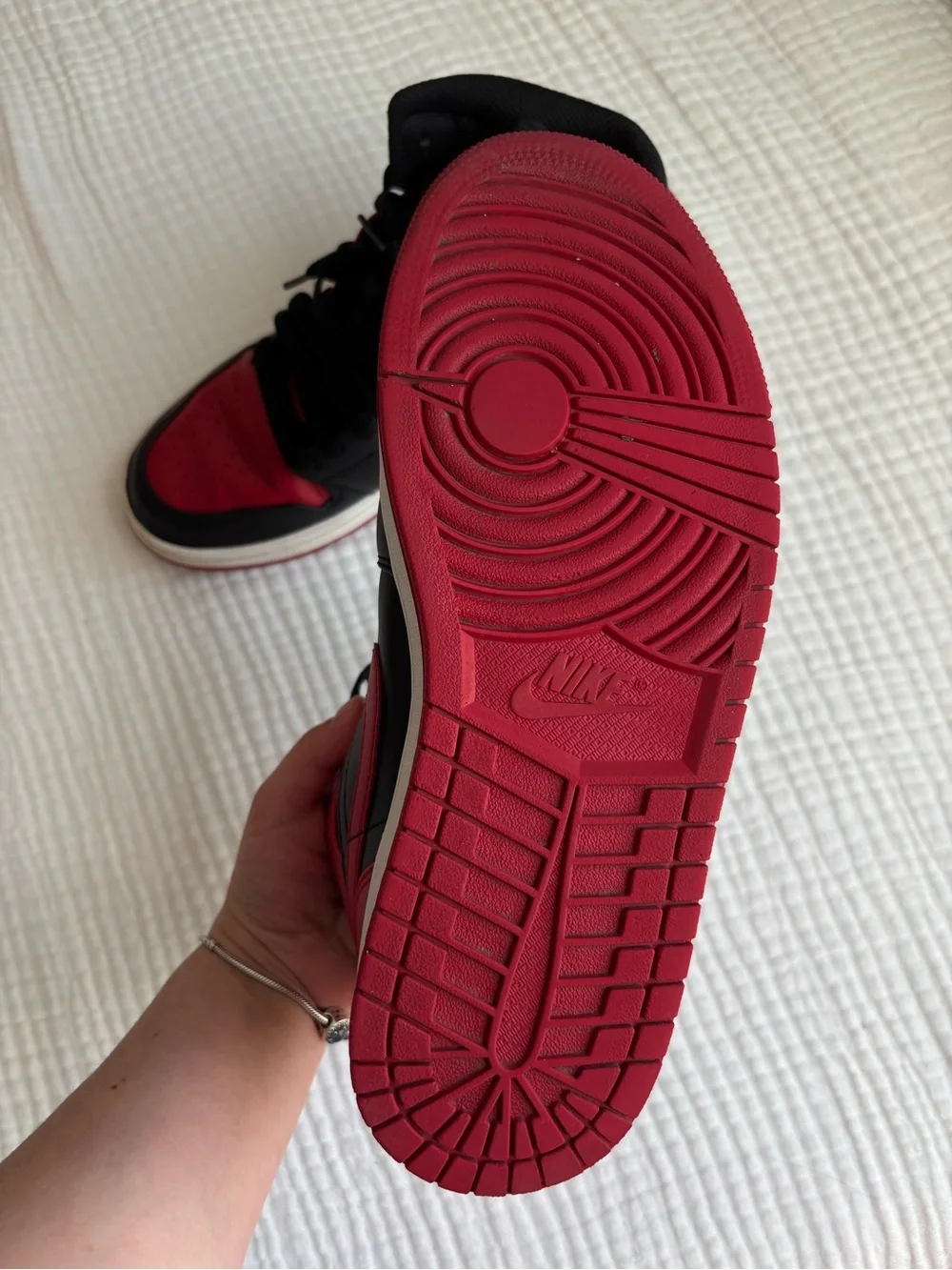 Jordan 1 Mid Black/Red Men's Sneakers